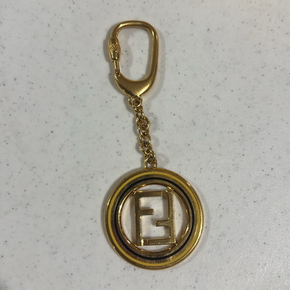 Fendi FF Zucca Gold Keychain with Box Authentic - Picture 6 of 7